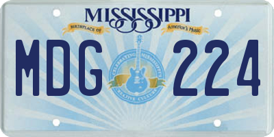 MS license plate MDG224