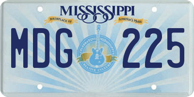 MS license plate MDG225