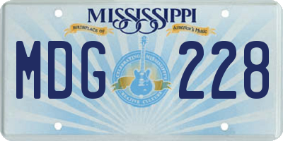 MS license plate MDG228