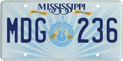 MS license plate MDG236