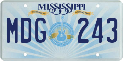 MS license plate MDG243