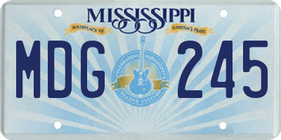 MS license plate MDG245