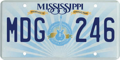 MS license plate MDG246