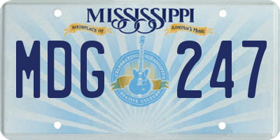 MS license plate MDG247
