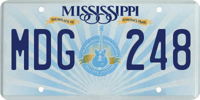 MS license plate MDG248