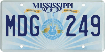 MS license plate MDG249