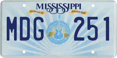 MS license plate MDG251