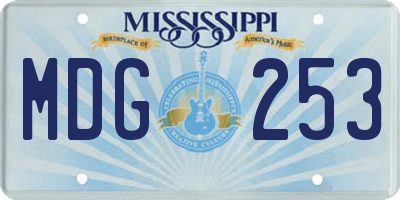 MS license plate MDG253
