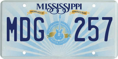 MS license plate MDG257