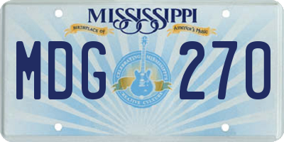 MS license plate MDG270