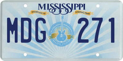 MS license plate MDG271