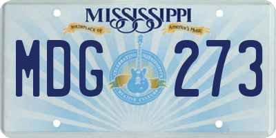MS license plate MDG273