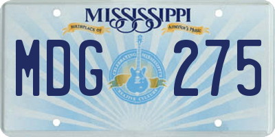 MS license plate MDG275