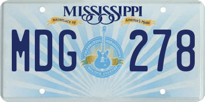 MS license plate MDG278