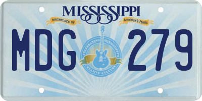 MS license plate MDG279