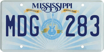 MS license plate MDG283