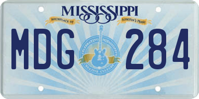 MS license plate MDG284