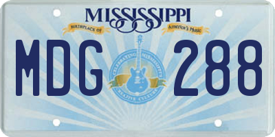 MS license plate MDG288