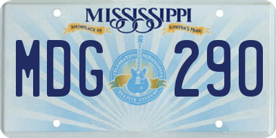 MS license plate MDG290
