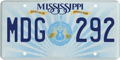 MS license plate MDG292