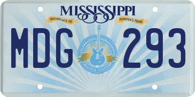 MS license plate MDG293