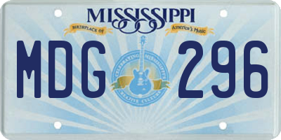 MS license plate MDG296