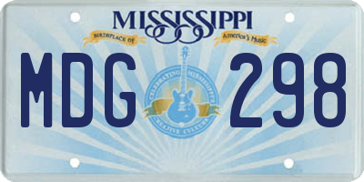 MS license plate MDG298