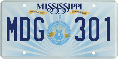MS license plate MDG301