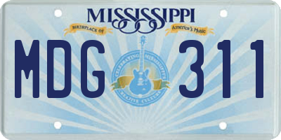 MS license plate MDG311