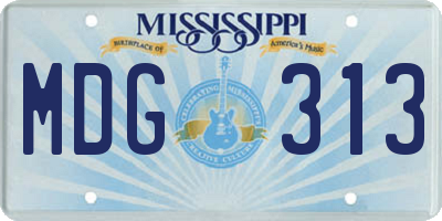 MS license plate MDG313