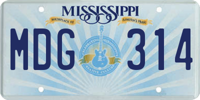 MS license plate MDG314