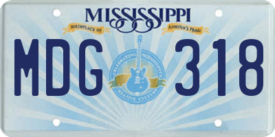 MS license plate MDG318