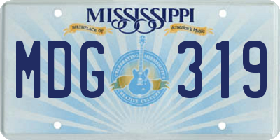 MS license plate MDG319