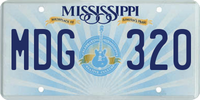 MS license plate MDG320