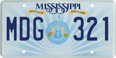 MS license plate MDG321
