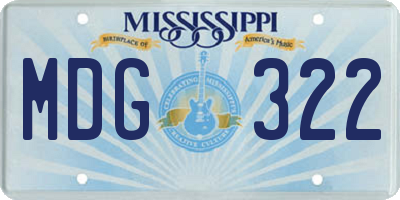 MS license plate MDG322