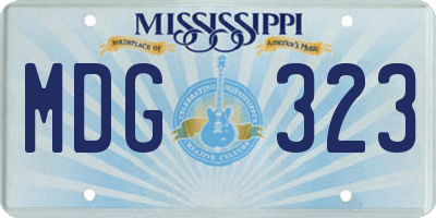 MS license plate MDG323