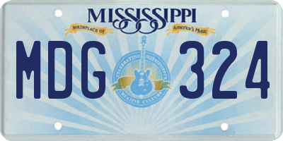MS license plate MDG324
