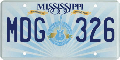 MS license plate MDG326