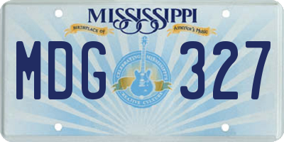 MS license plate MDG327