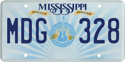 MS license plate MDG328