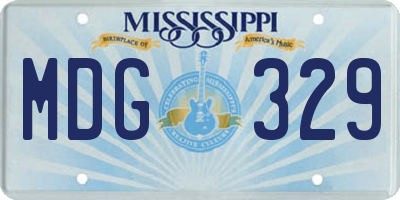 MS license plate MDG329
