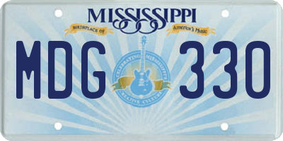 MS license plate MDG330