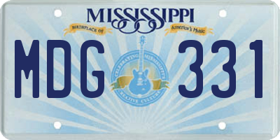MS license plate MDG331