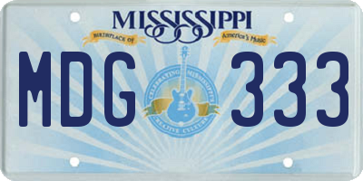 MS license plate MDG333