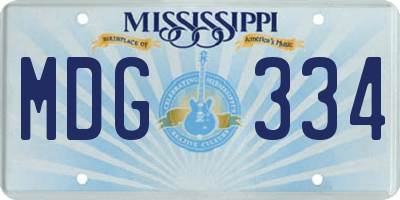 MS license plate MDG334