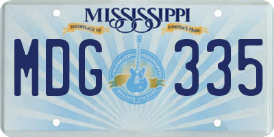 MS license plate MDG335