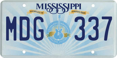 MS license plate MDG337