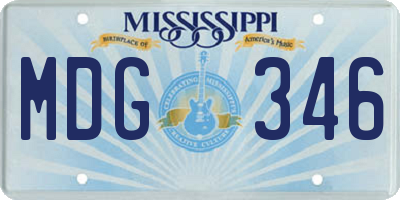 MS license plate MDG346