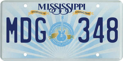 MS license plate MDG348